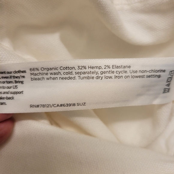 Eileen Fisher Cotton Hemp Stretch Jumpsuit ankle length white XS - Picture 2 of 13